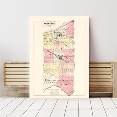 Old Map of Porter County, IN 1895 – Vintage Indiana Art