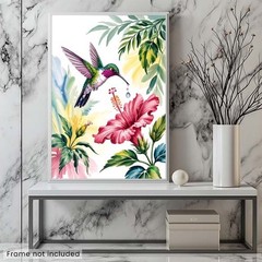 Hummingbird Flower – Birds Animals – Poster