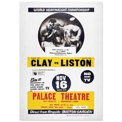 Liston vs Ali Boxing Poster 1965 World Heavyweight Championship Paper 24×36