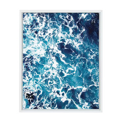 24 In. X 18 In. «Waves Texture» by Tai Prints Framed Canvas Wall Art