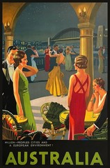 13215.Wall Decor Poster.Interior.Vintage Australia Travel Sydney Harbour Bridge