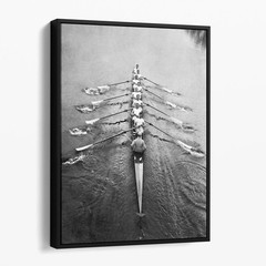Cambridge Rowing Team 1910 Vintage Row Team Coastal Canvas Print Wall Art