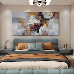 yiijeah Orange Wall Art – Large Abstract Canvas Wall Decor Living Room 60×120