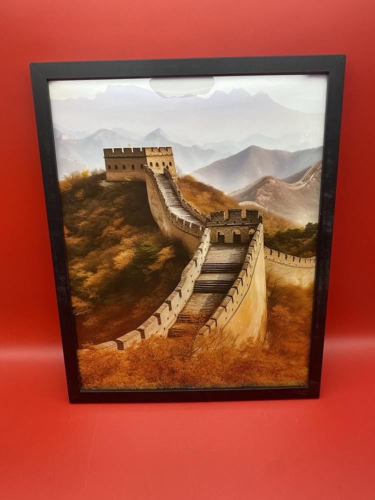 The Great Wall of China Picture Black Framed 12″ x 15″