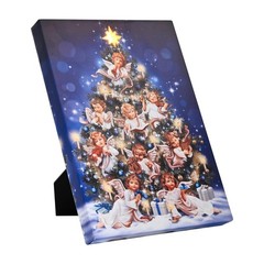 Small Lighted Christmas Wall art – Fiber optic LED Tabletop Holiday Pictures …