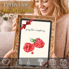 Juicy Like a Raspberry Framed Kitchen Wall Art Poster in Frame Funny Decor