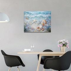 Beach Seashell Bathroom Wall Art Coastal Starfish Pictures Wall Decor Modern Hom