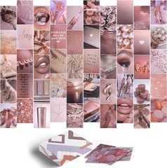 East Coast Mart Wall Collage Kit – 50 Pcs, 4×6 Inches, Photo Rose Gold