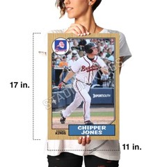 Chipper Jones Atlanta Braves Baseball Card Poster – 11×17 in.