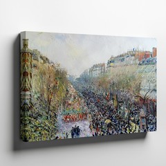 Impressionist Cityscape Canvas Wall Art Urban Street Scene with Trees Decor