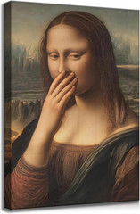 Funny Stinky Face Bathroom Canvas Wall Art Vintage Humor Fun Mona Lisa Bad