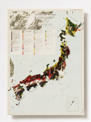 Japan Geological Map Wall Art – Vintage 2D Topographic Poster Print Decor
