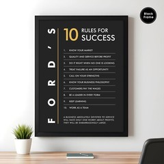 Henry Ford, 10 Rules for Success, Motivation Wall Art, Office Decor, Office Wall