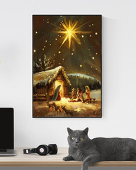 Nativity Scene Poster Birth of Jesus Christian Christmas Wall Art Unframed