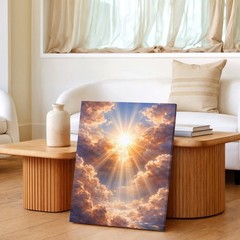 Wall Art Sun Rays Through Clouds Heavenly Sky Modern Aesthetic Gallery Print