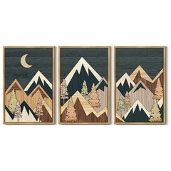 Morden Mountains Framed Wall Art Boho Pine Tree Forest Nature Landscape Artwo…