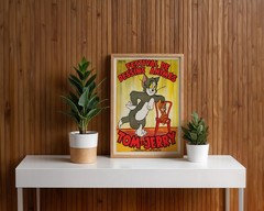 Tom and Jerry Movie Poster French Vintage Cartoon Animation Film Art Print