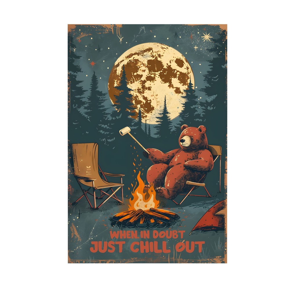 Cowboy Raccoon Coffee Break – Vintage Funny Animal Lover Decor – POSTER 20″x30″