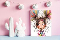 11×14 Pigtail Girl Wall Art Canvas Print
