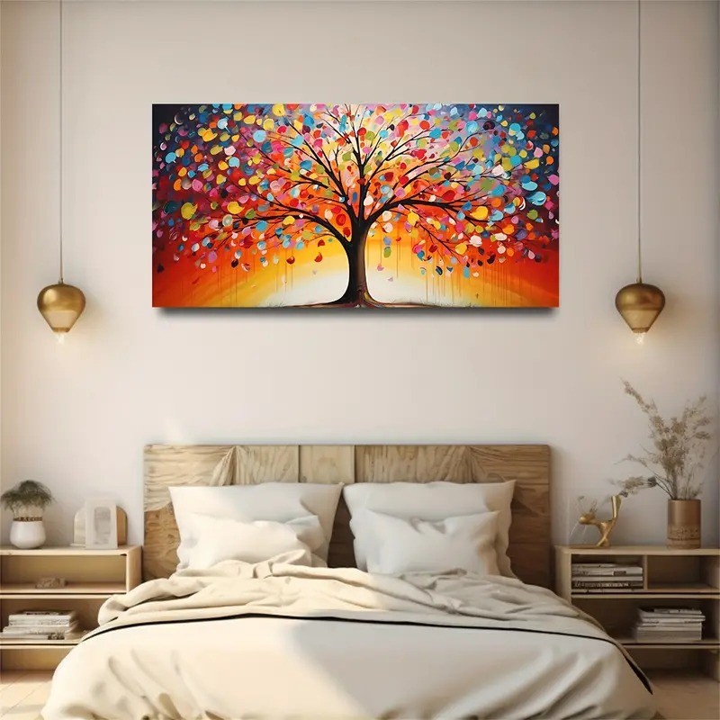Creative Colorful Tree Of Life Canvas Painting Canvas Wall Art Home Decor Mural