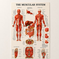 Muscular System Anatomy Poster Medical Education Wall Decor | Multiple Sizes