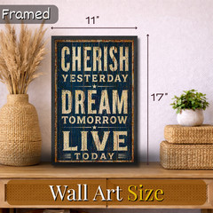 Vintage Rustic Framed Wall Art 11×17 Inspirational Motivation Quote Poster Decor