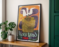 Holy Land – Fly TWA – 1960 Retro Travel Poster