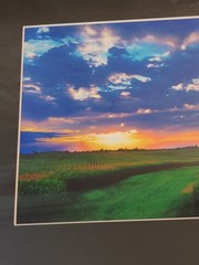 Corn Field Farm Landscape Framed Photo Art Picture Sunset Artist V Avalos Sign