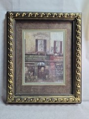 Charming Sidewalk Seating At French Resturant Framed Print aprox 17 x 14
