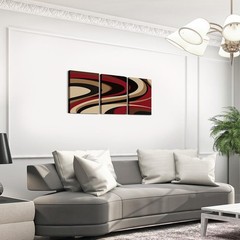 Red Black Brown 3 Pieces Wall Art for Living Room Decor,Abstract Picture Bedr…