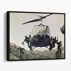 Vietnam War Helicopter Military History USA Canvas Wall Art Print