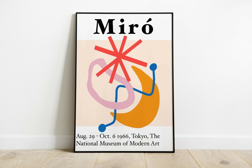 Joan Miro 1966 Exhibition Museum Retro Vintage Wall Art Poster Print