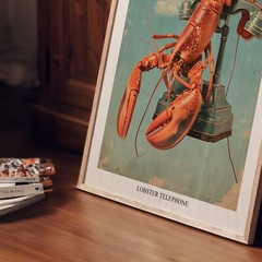 Lobster Telephone Dali Painting, Salvador Dali Print, Dali Poster, Dali