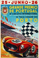 Grande Premio De Portugal 1955 Vintage Racing Art Wall Poster – POSTER 20×30