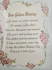 50th Wedding Golden Anniversary Poem Framed Vintage Romantic Inscription On Back