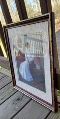 Home Interiors Victorian Lady Art Deco Signed G. Barker Framed Print|Size:16X14″