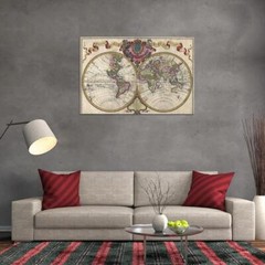 83800 Vintage Historical 1720 Nautical Chart World Map Decor Wall Print Poster