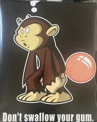 2006 Cartoon Monkey Bubble Gum Poster Print, Aprox Size 24×36 Inches