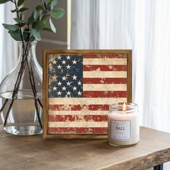 Wooden Vintage-style American Flag Wooden Sign Patriotic Stars Stripes Decor