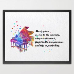 Dignovel Studios Piano Music Gives a Soul Musician Inspirational Quote Print