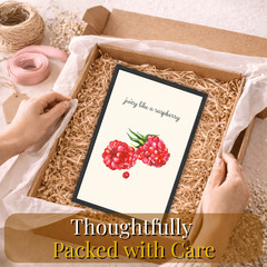 Juicy Like a Raspberry Framed Kitchen Wall Art Poster in Frame Funny Decor