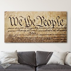 We The People – United States Constitution USA History Canvas Wall Art Print