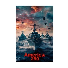 America 250 Celebrate – USA Navy Warship Inspired Graphic – POSTER 20″x30″