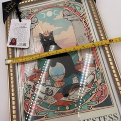 Sapna Shah The High Priestess Tarot Black Cat Framed Wall Art Gold 12×18 New