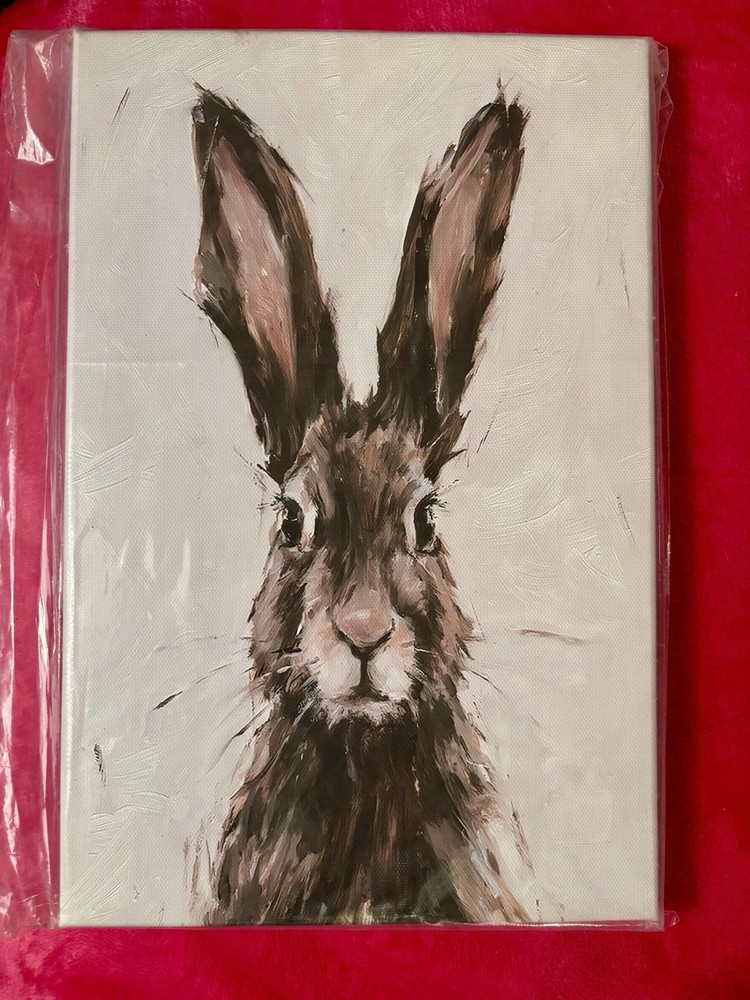 Rabbit Canvas Wall Art Framed Decorative Print 12H x 8W Vertical Animals