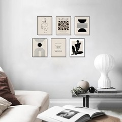 8x10in Unframed Matisse Wall Art Prints Set – Abstract Leaf Women, Beige & Bl…