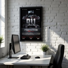 Porsche 911 Turbo Poster | Luxury Sports Car Wall Art | Automotive Office Decor