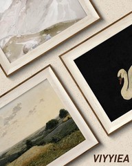 Vintage Swan Canvas Wall Art – Framed Decor for Living Room & Bathroom Gifts