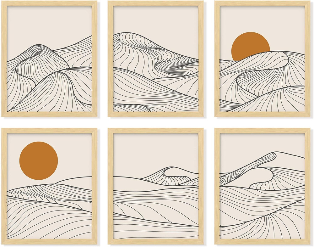 Japandi Home Decor – Minimalist Japanese Wall Art, Japandi Style Decor, Mountain