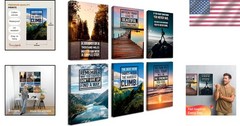 Set of 6 Framed Motivational Canvas Prints – 11×17 Inch Inspirational Wall Art